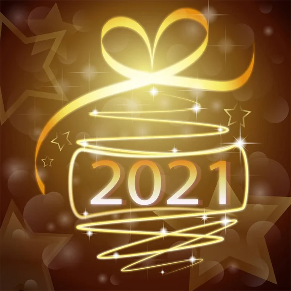 Nieuwjaar 2021 Gouden Ballon — Stockvector