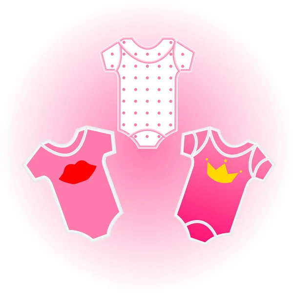 Bebé Mameluco Traje Bebé — Vector de stock