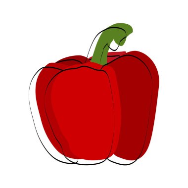 Sebze silueti. Biber. Vektör illüstrasyonu.