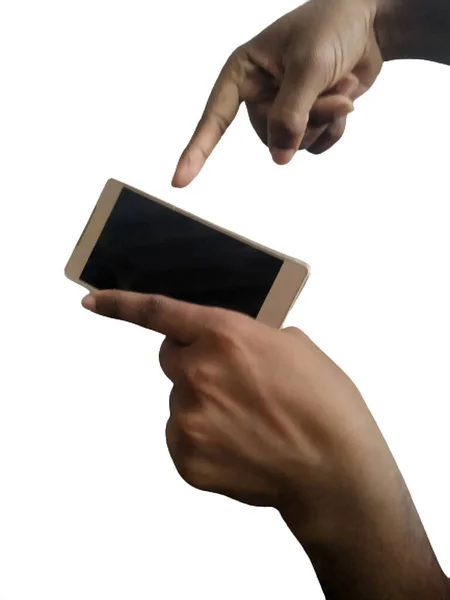 Human Hand Showing Mobile Phone — Stock Photo, Image