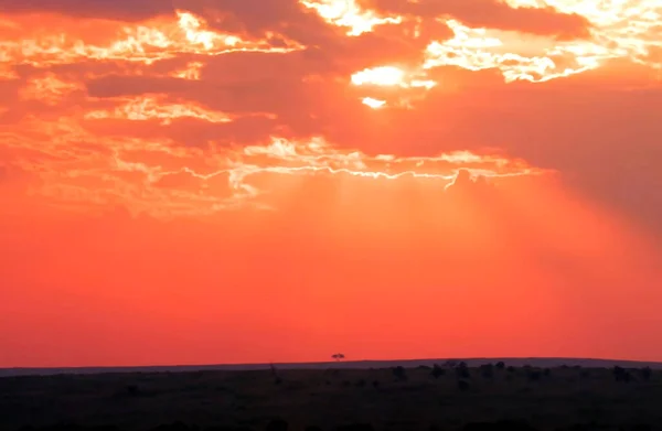 Ein Farbenfroher Sonnenuntergang Abend — Stockfoto