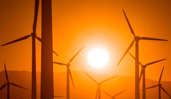 Windmill Sunset Background — Stock Photo, Image