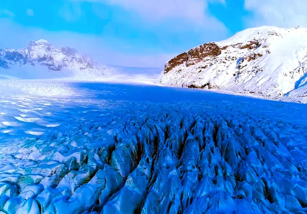 Een Besneeuwde Berg — Stockfoto