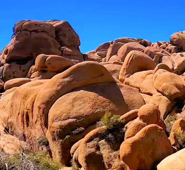 Pile Rocks Clear Blue Sky Background — Photo