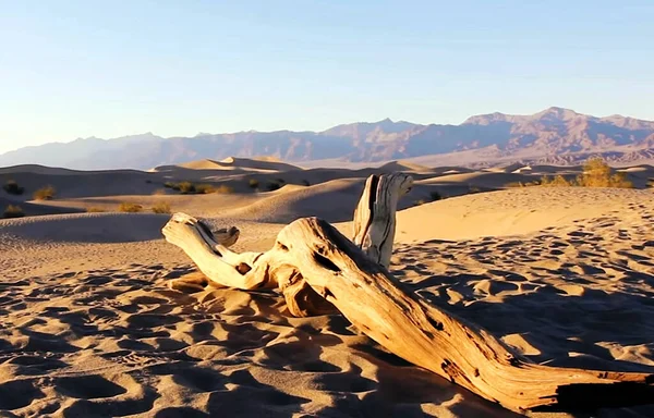 Deserto Areia Com Uma Montanha Fundo — Fotografia de Stock