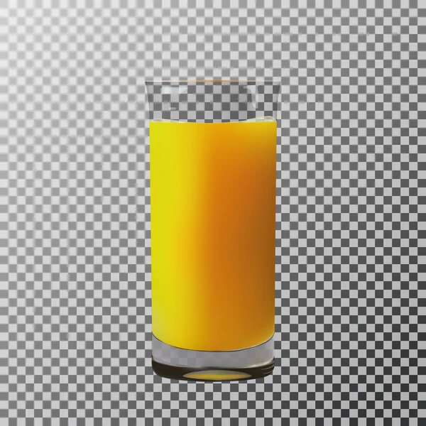 Ilustração vetorial. Um copo de suco de laranja com um efeito de transparência para qualquer fundo . — Vetor de Stock