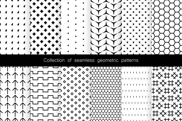 Coleção de padrões geométricos sem costura. Laço vetorial — Vetor de Stock