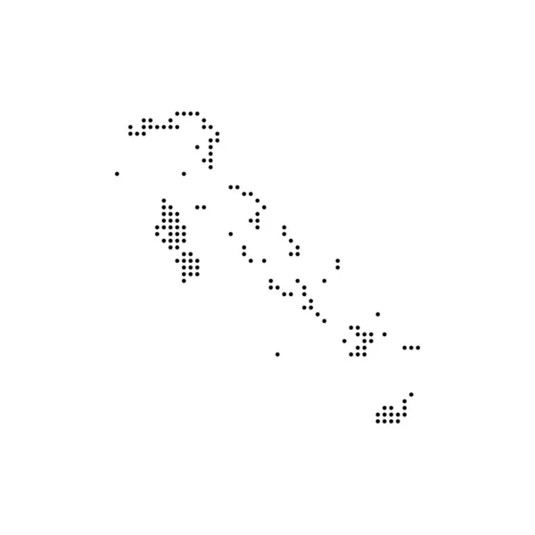 Dotted polka dot map dari Bahama. Peta abstrak vektor - Stok Vektor