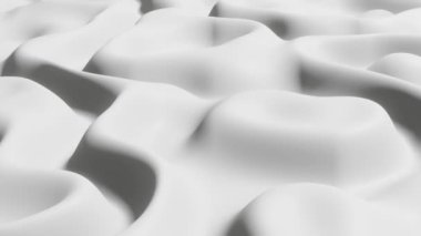 Gelecekçi beyaz bilim kurgu manzarası. Soyut döngü arkaplanı. Kusursuz döngü 3D canlandırma 4k UHD 3840x2160.