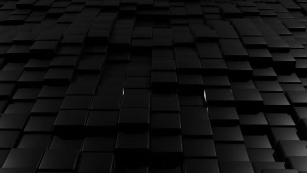 Schwarze Würfel, Looping-Hintergrund. Projektion Mapping-Element mit beweglicher kubischer Oberfläche. 4k nahtlose Schleife — Stockvideo