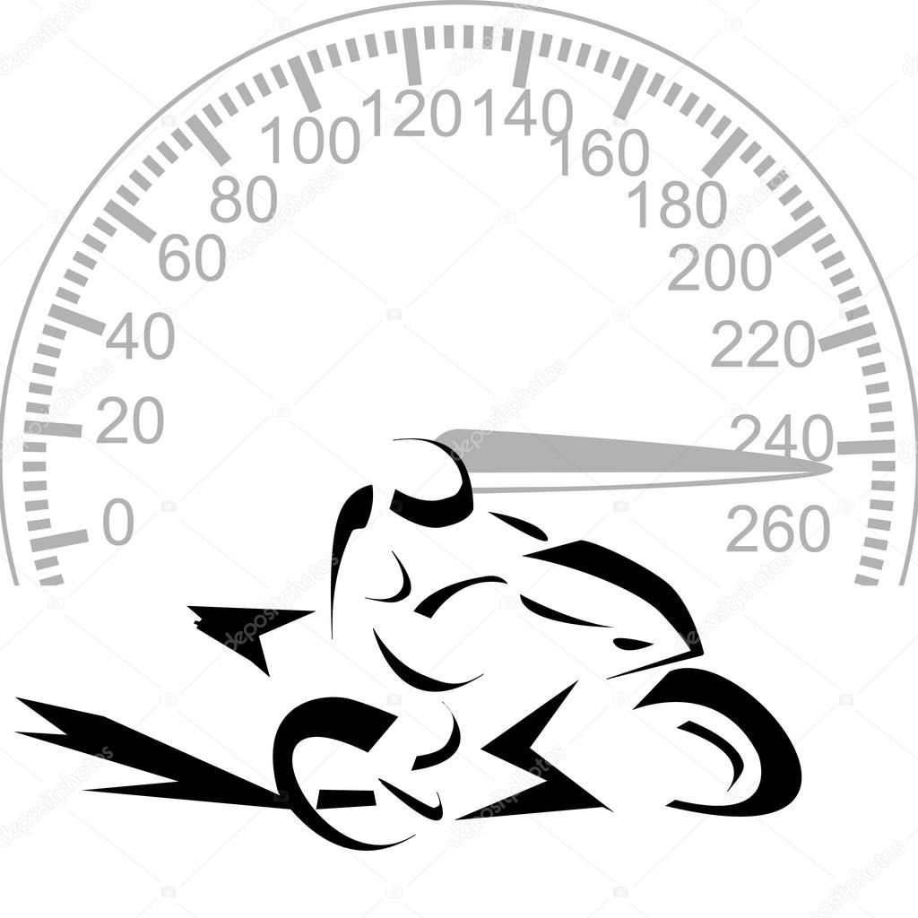 Vector illustration logo of Motorcycle and speedometer