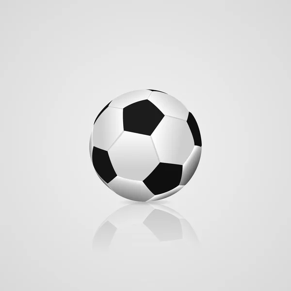 Настоящий футбольный мяч. с зеркальным отражением. eps 10 — стоковый вектор