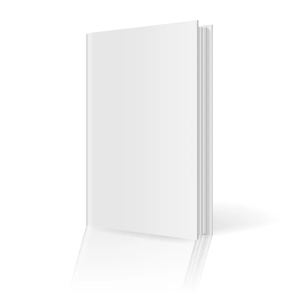 Modello di rivista vuota su sfondo bianco con ombre morbide e un'immagine speculare. Illustrazione vettoriale. EPS10 . — Vettoriale Stock