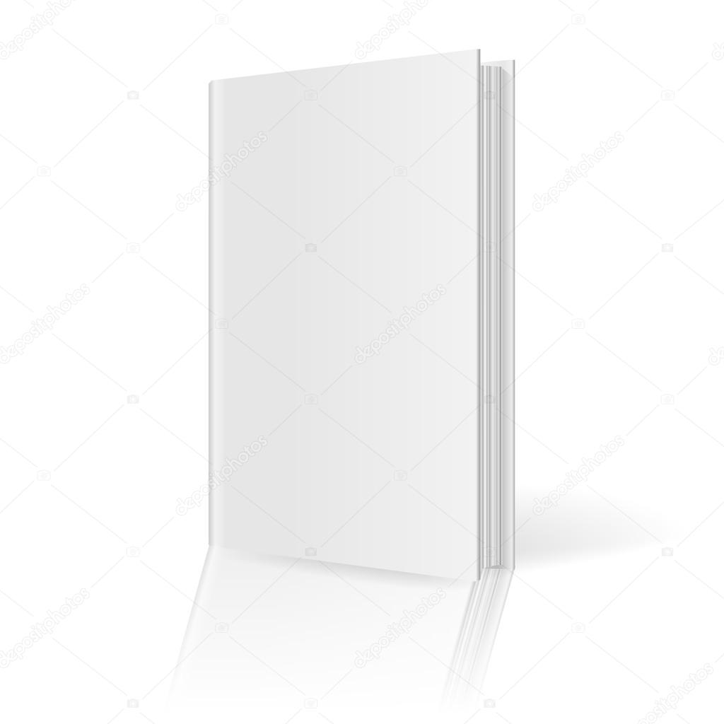 Blank magazine template on white background with soft shadows and a mirror image. Vector illustration. EPS10.