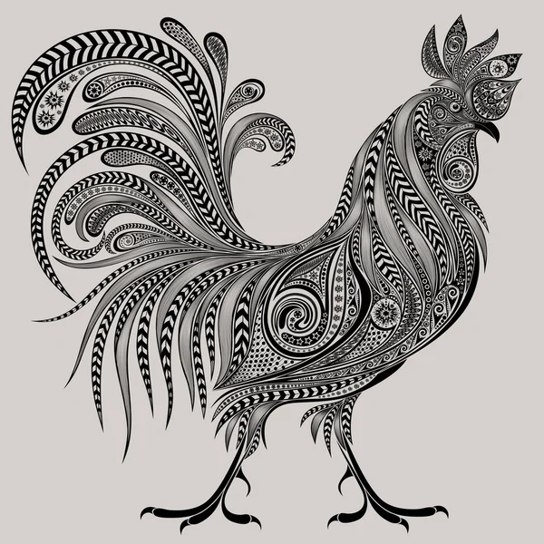 Gorgeous cock of patterns for the new year 2017 — Stock Vector