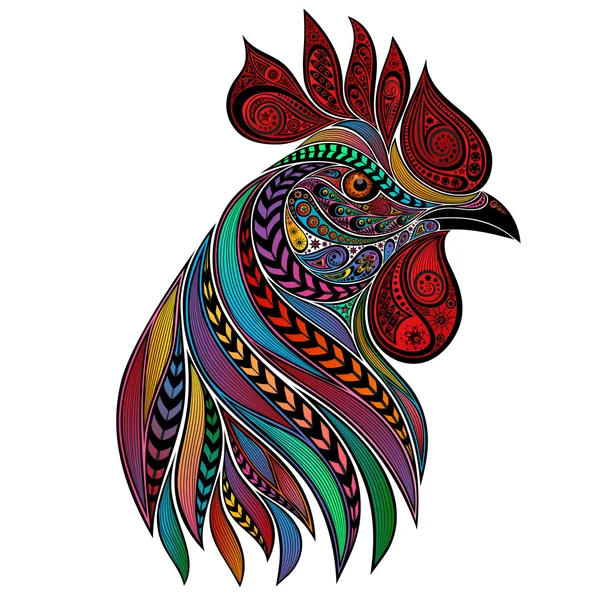 Vector abstract colorful rooster New year 2017 — Stock Vector