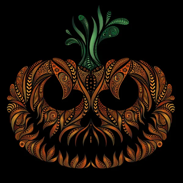 Citrouille sinistre sourire riant pour Halloween 2016 sur fond noir — Image vectorielle
