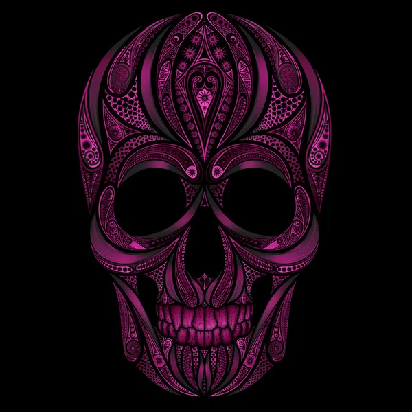 Stylish glamorous pink skull patterns — Stock Vector