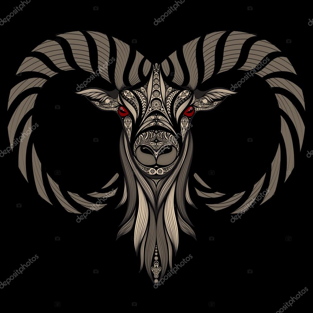 검은 바탕에 붉은 눈을 가진 추상 벡터 염소 스톡 벡터 - ©shtefan.ruslan.gmail.com 96312408, image size:1024x1024