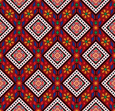 Sindhi Ajrak Deseni, Vektör İllüstrasyonu