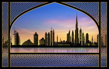 Arch ile Dubai şehir manzarası