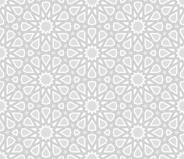 Arabesk yıldız deseni, açık gri renkli