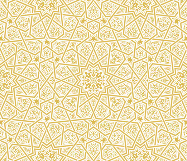 Islamic Star Ornament Golden Background