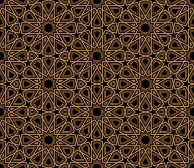 Arabesk siyah ve altın desen, koyu arka plan