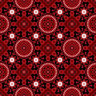 Siyah kırmızı Ajrak desen