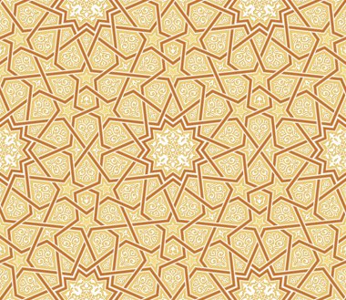 Arabesk yıldızı süsleme Brown arka plan