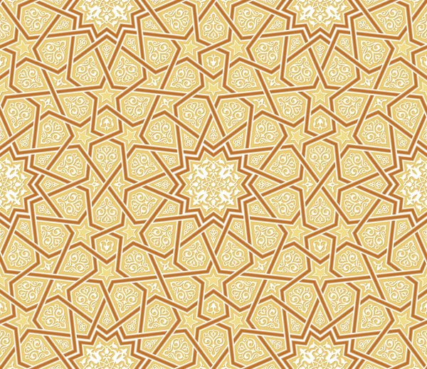 Arabesque Star Ornament Brown achtergrond — Stockvector