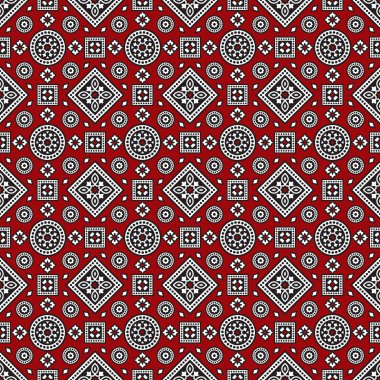 Kırmızı sindi Ajrak desen, vektör çizim