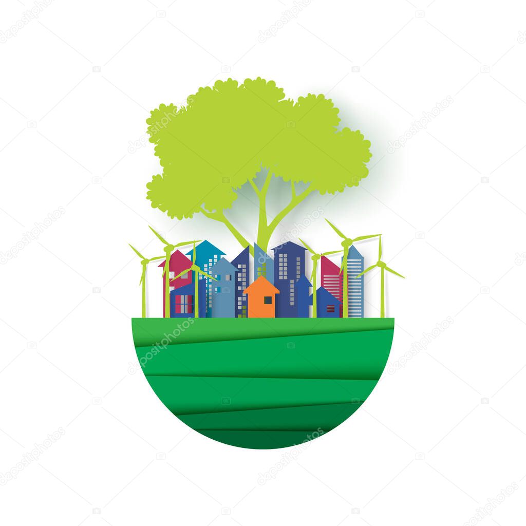 Salvar la tierra verde.Paisaje urbano ecológico y paisaje forestal