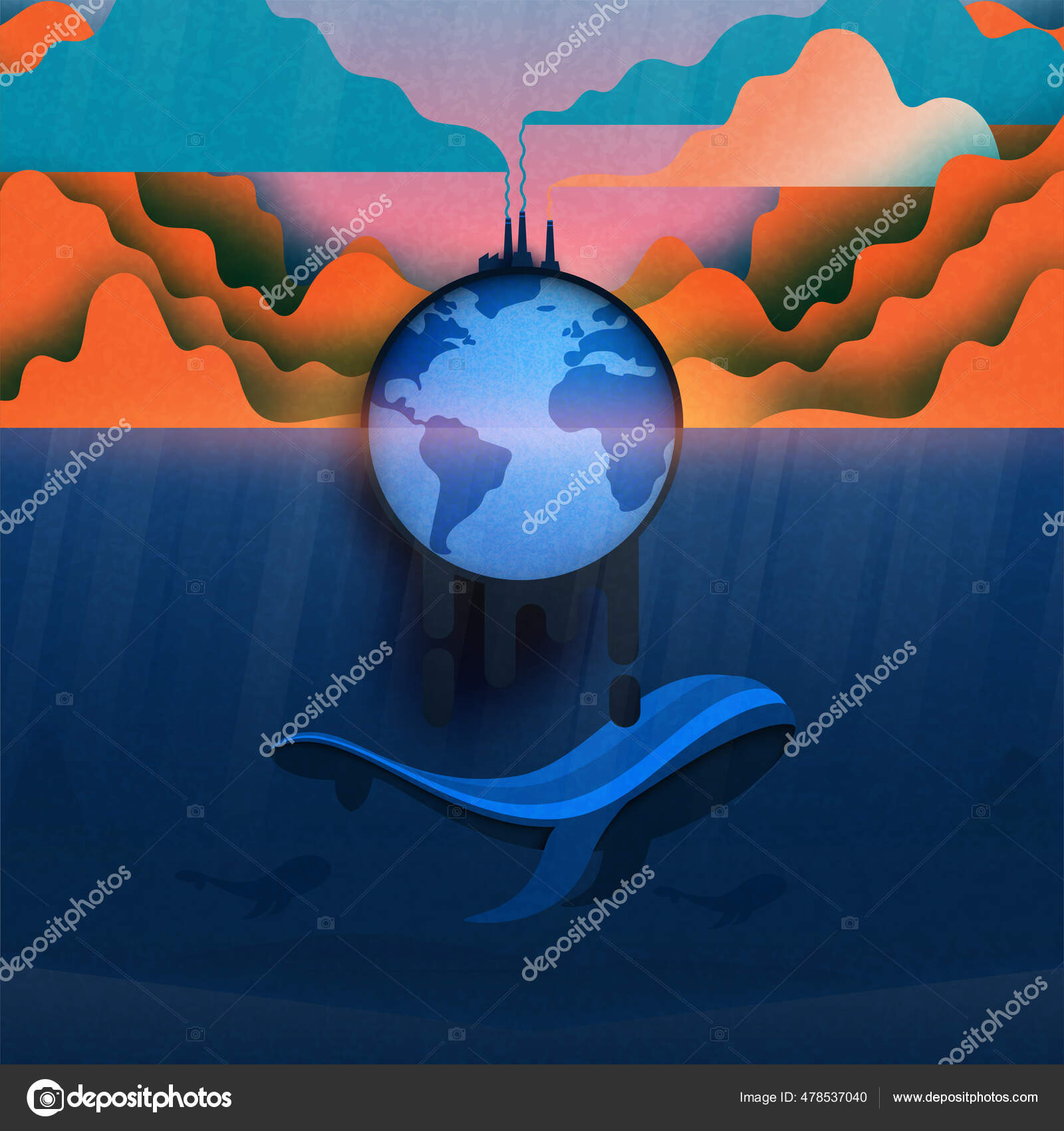Klimawandel Und Konzept Der Globalen Erwarmung Schmelzen Der Erde Temperaturanstieg Vektorgrafik Lizenzfreie Grafiken C Man As Thep 478537040 Depositphotos