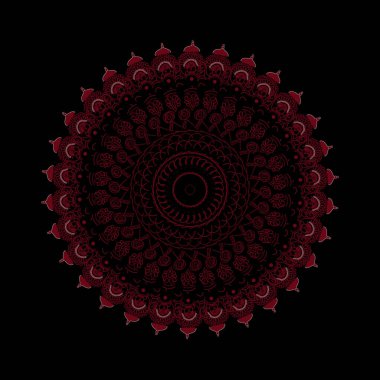 Benzersiz renk tasarımı şekilli siyah arkaplan ile eşsiz Mandala tasarımı.