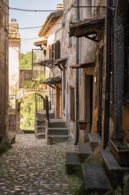 İtalya 'nın ortaçağ şehri Calcata Vecchia' nın şehri.