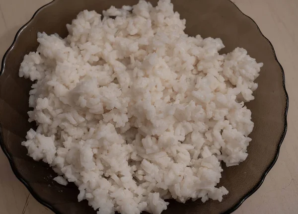 Image Boiled White Rice One Ingredients Brazilian Feijoada — Stock Photo, Image