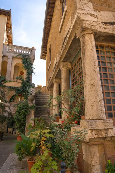 Jalan Sempit Kota Abad Pertengahan Orte Italia — Stok Foto