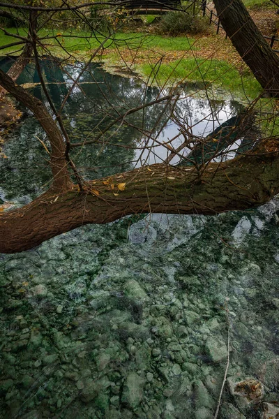 Immagine Delle Sorgenti Acqua Sulfurea Lavino Autunno Abruzzo Italia — Foto Stock