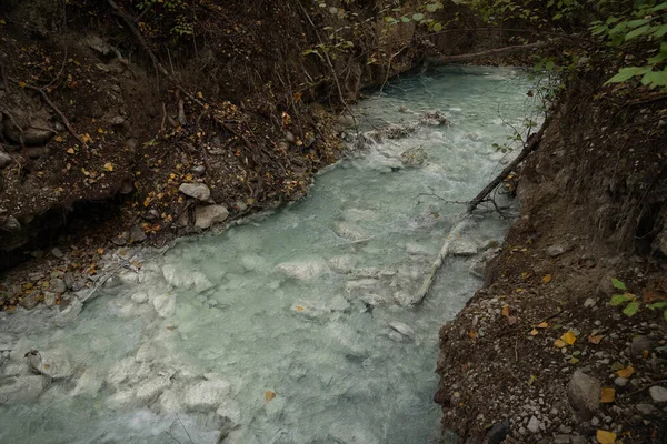 Wizerunek Źródeł Wody Siarkowej Lavino Jesienią Abruzji Włoszech — Zdjęcie stockowe