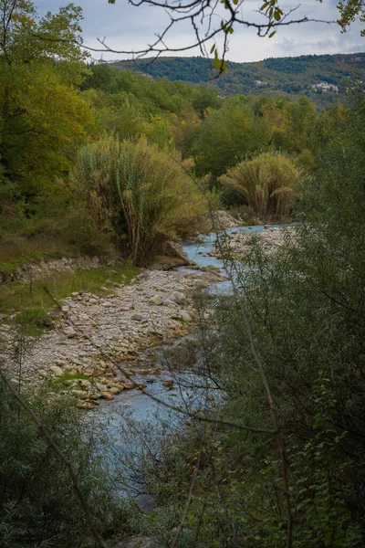 Imagen Del Río Sulfuroso Lavino Otoño Abruzzo Italia — Foto de Stock