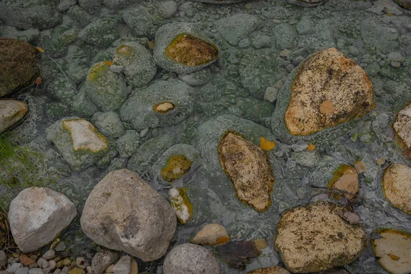 Immagine Del Fiume Sulfureo Lavino Autunno Abruzzo Italia — Foto Stock