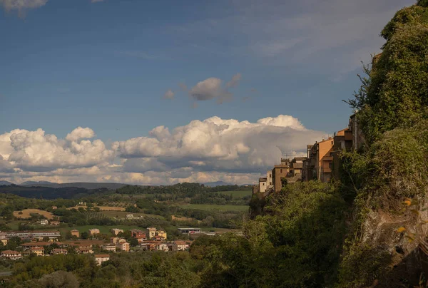 Paysage Urbain Pittoresque Orte Une Petite Ville Médiévale Construite Sur — Photo