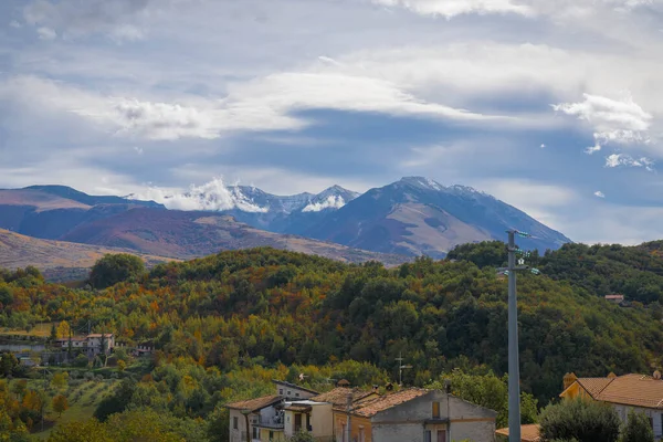 Herbstliche Landschaft Den Abruzzen Italien — Stockfoto