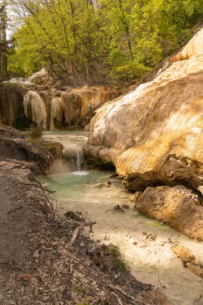 Ingyenes Szabadtéri Termálmedencék Bagni San Filippo Toszkána Olaszország — Stock Fotó