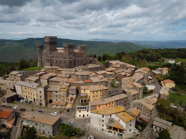 Naturskön Utsikt Över Slottet Och Borgo Torre Alfina Italien — Stockfoto