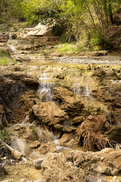 Piscines Thermales Extérieures Gratuites Bagni San Filippo Toscane Italie — Photo