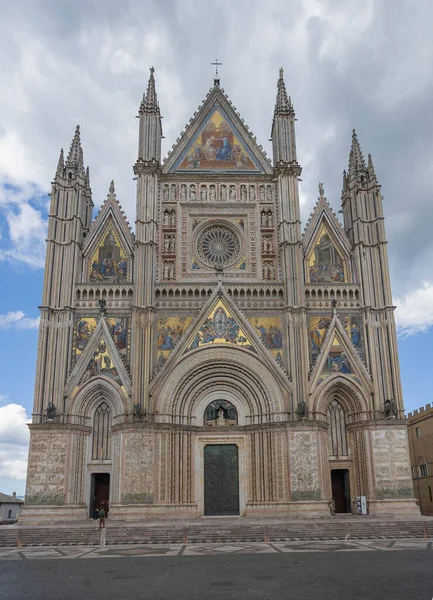 Vista Panorámica Catedral Gótica Del Siglo Xiv Orvieto Italia — Foto de Stock