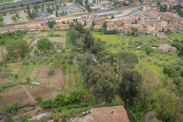 Kilátás Környékre Magasból Középkori Város Orvieto Umbria Olaszországban — Stock Fotó