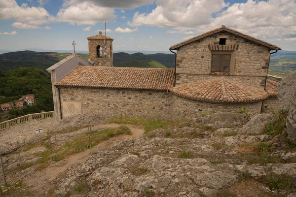 Vista Panorámica Rocca Frangipani Tolfa Pueblo Lazio Italia — Foto de Stock